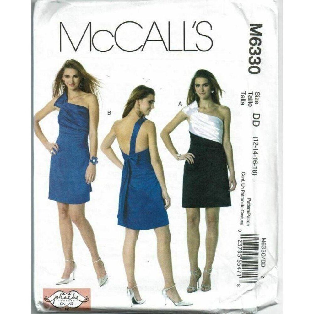 McCalls‎ Sewing Pattern 6330 Misses Lined Dress Size 12-18 Phoebe Couture